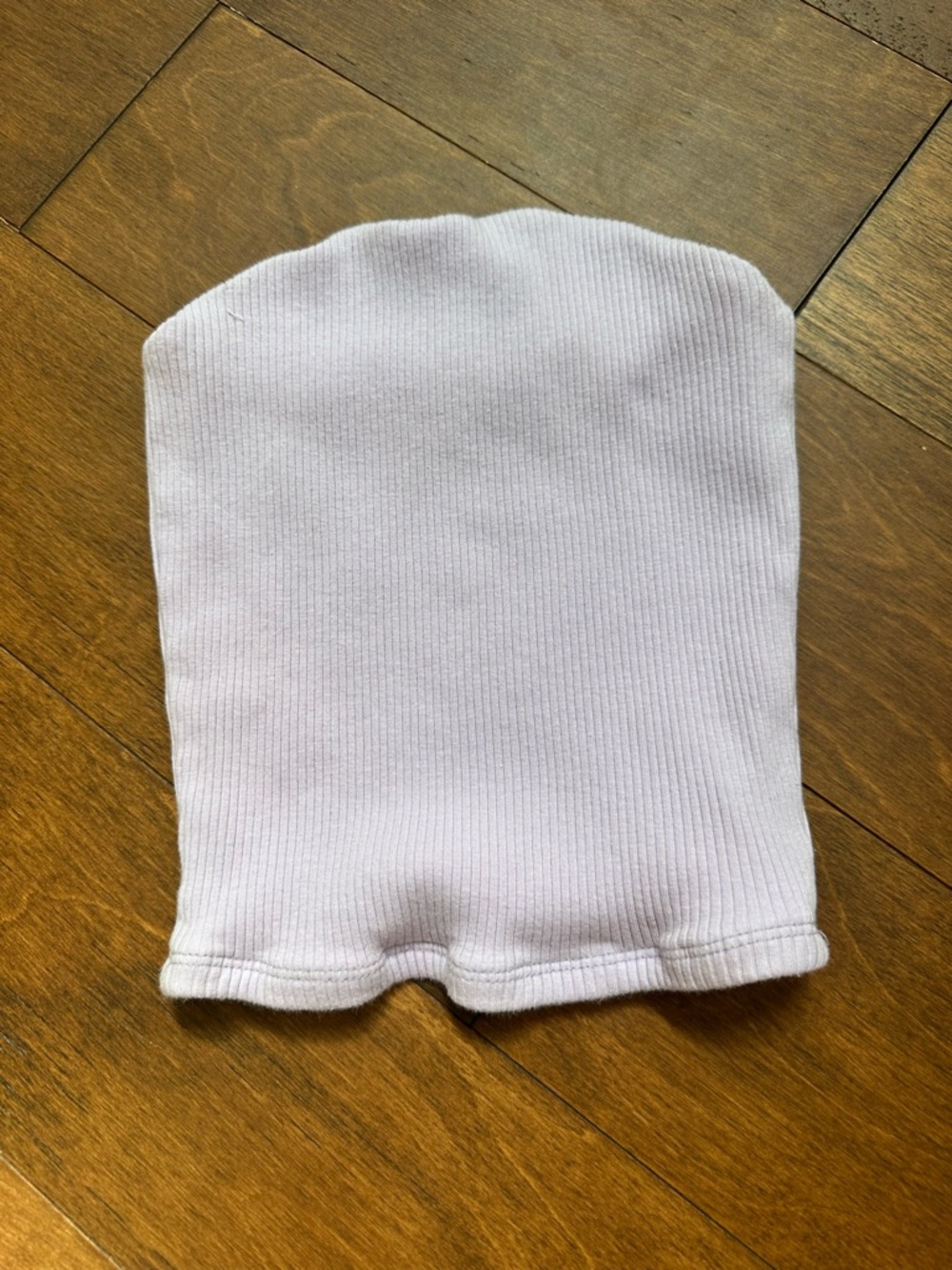 Garage Lavender Ribbed Strapless Crop Top